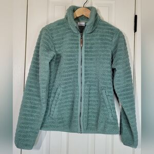 Columbia Women's Campfire Sherpe Zip-up Quilted Fleece Jacket Dusty Green, Small